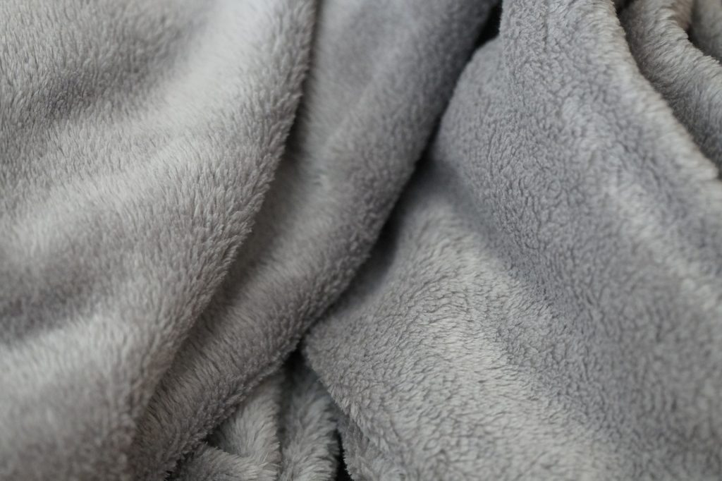 Grey blanket.