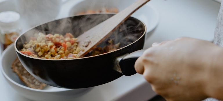 Food in a wok - sanitize your new home